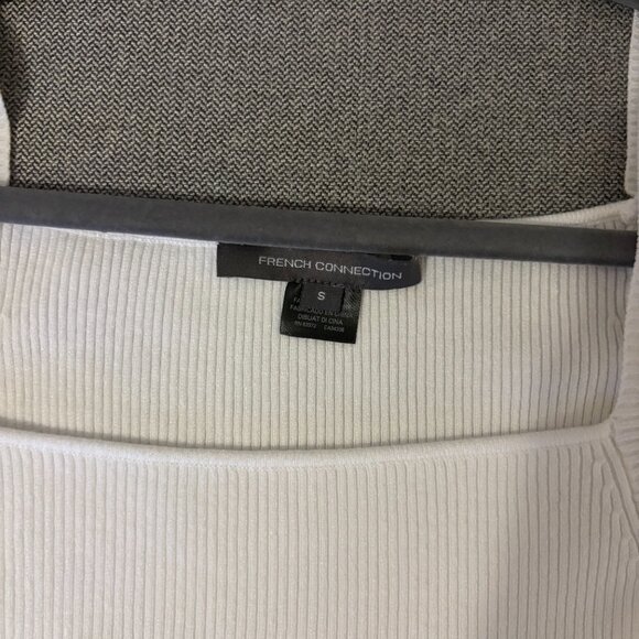 French Connection White Puff Sleeve Knit Top – Size S - Picture 3 of 6